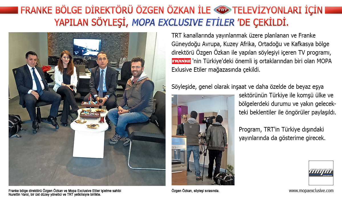Franke TRT söyleşisi Mopa Exclusive Etiler'de